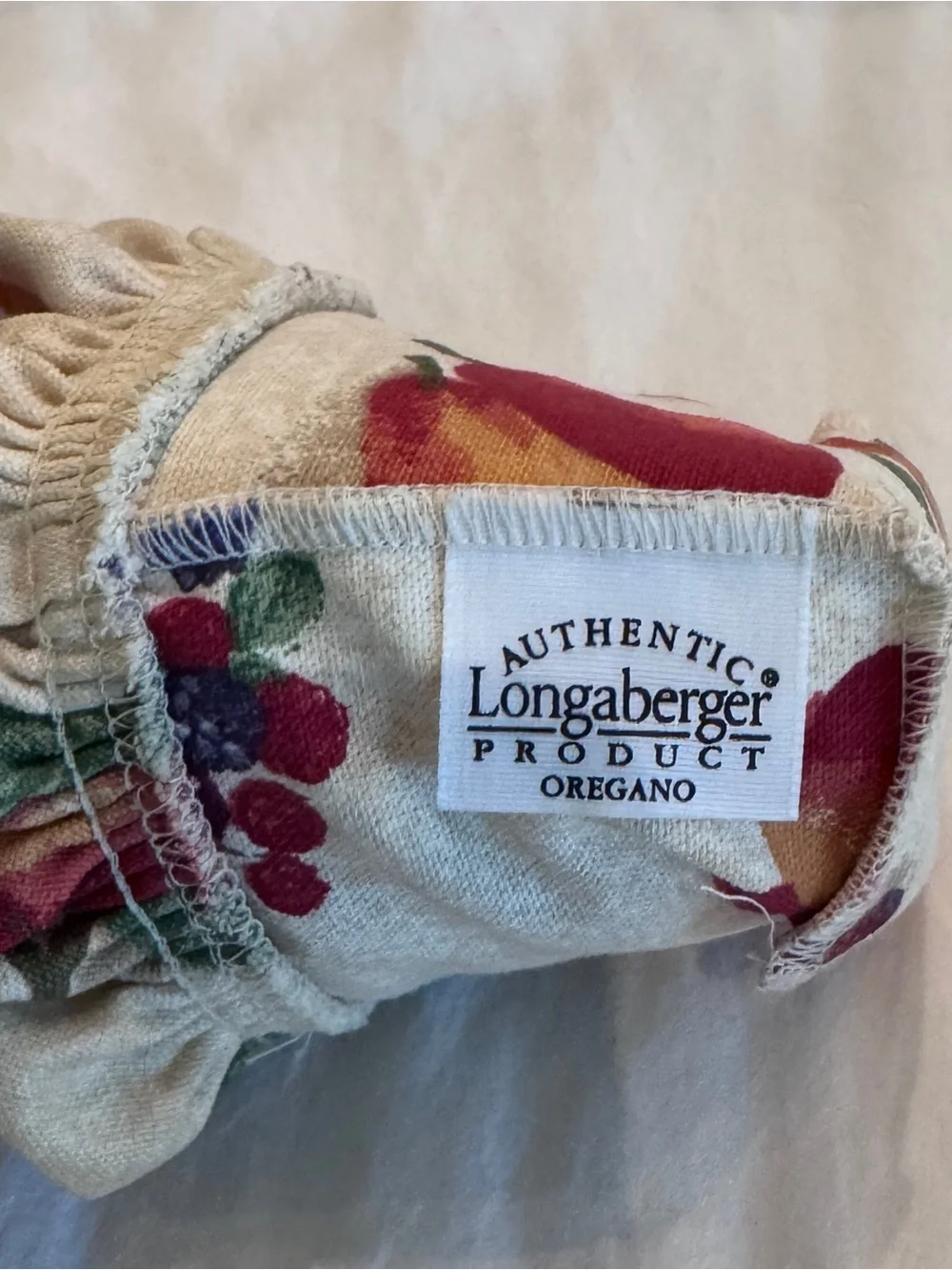Longaberger Oregano Booking Basket w/ Liner & Protector 2003 Handwoven USA